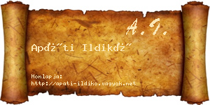 Apáti Ildikó névjegykártya