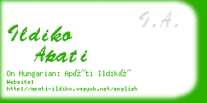 ildiko apati business card